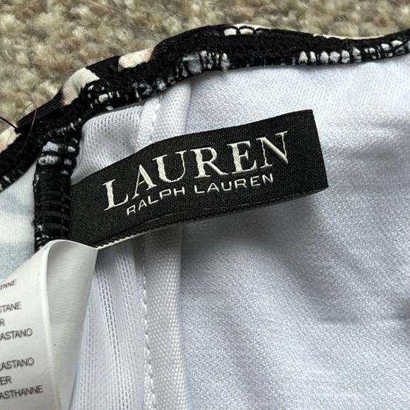 LAUREN RALPH‎ LAUREN SWIM Top sz 8 M Double strap Zebra Bikini Animal - Picture 2 of 11